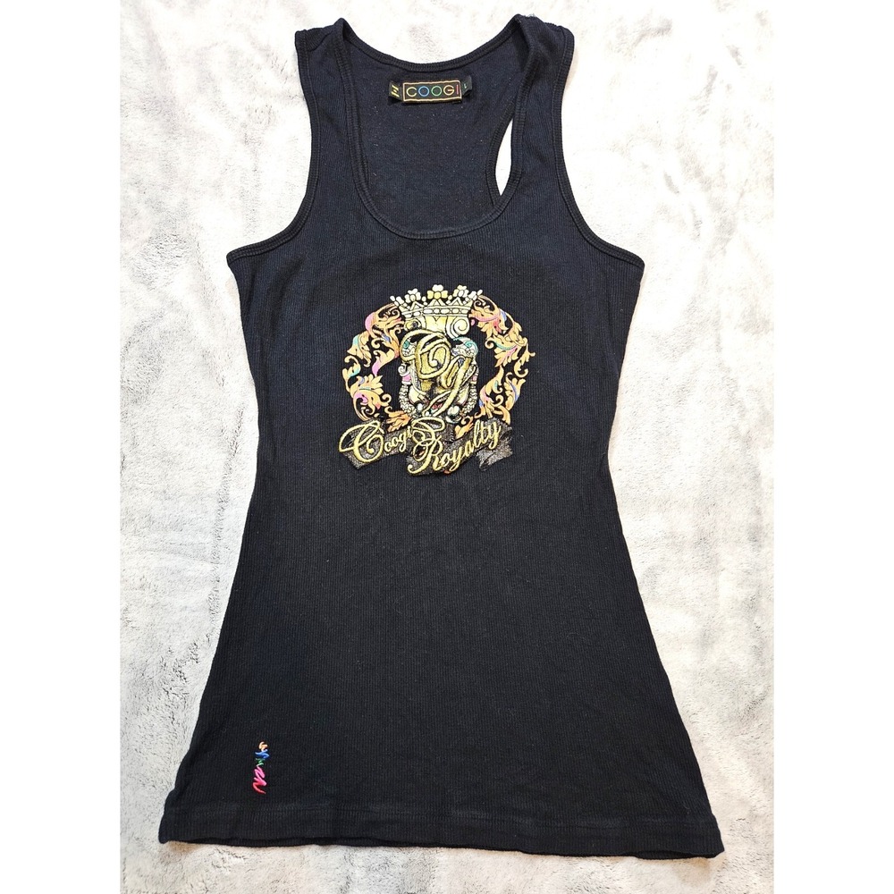Coogi Women's Embroidered Tank Top Black Size Large